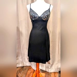 Vintage 90's Carabella Collection Black dress with silver sequin bra top size XL